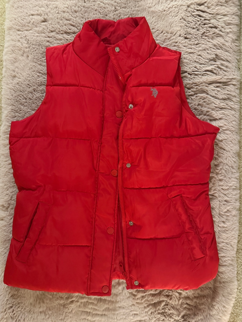 U.S. Polo Red quilted puffer vest